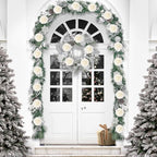 MACTING 30PCS Artificial Glitter Roses Real Looking Fake Flowers with Stem White Foam Roses for Wedding Bouquet Centerpieces Party Wreath Home Easter Spring Mothers Day Decorations