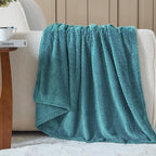 NEWCOSPLAY Super Soft King Blanket Dark Blue Premium Silky Flannel Fleece Leaves Pattern Lightweight Bed Blanket All Season Use (Dark Blue, King(90"x110"))