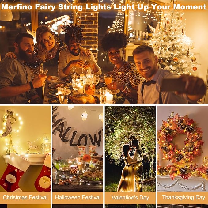 30 Pack Fairy Lights Battery Operated - 3 Speed Modes, 7Ft 20 LED String Twinkle Lights, Waterproof Copper Wire, Mini Firefly Light for Mason Jars Vases Christmas Decor, Warm White