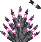 Toodour Purple Halloween Lights, 12.5ft 50 Count Incandescent Halloween String Lights, UL Certified Connectable Mini Bulbs String Lights for Home, Garden, Porch, Yard, Patio, Party, Indoor Decoration