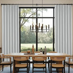 KangBang 100% Blackout Pinch Pleated Curtains 108 Inches Long, Linen Blend Pinch Pleat Window Drapes with Hooks, Track System Curtain Panels for Sliding Door Modern Farmhouse,60x108, Light Grey,2 PCs