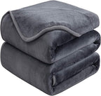 Soft Travel Size Blanket All Season Warm Fuzzy Microplush Lightweight Thermal Fleece Blankets for Couch Bed Sofa,Throw,50x61 Inches,Dark Gray