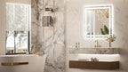 Keonjinn Led Bathroom Mirror with Lights, 36" x 36" Frontlit and Backlight, Stepless 3 Colors Temperature & Dimmable Wall Mirror, UL Listed LED Driver, Double LED Strips Tempered Glass Lighted Mirror