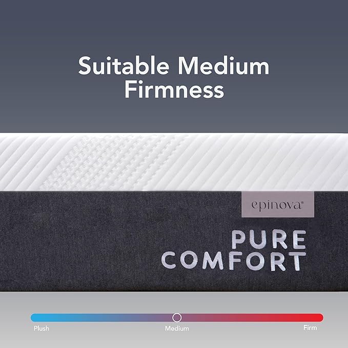 EPITEX Pure Comfort 10 Inch Twin Size Memory Foam Mattress – Air-Flow Memory Foam, Medium Plush for Pressure Relief and Motion Isolation, Breathable Pure Cotton Cover, CertiPUR-US Certified