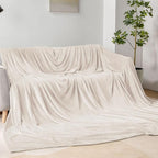 BEDELITE Big Fleece Blanket 120" x 120" (10' x 10'), Super Soft Fluffy Fuzzy Oversized King for Bed, Couch, Sofa, Camping, Extra Large Blanket Fits Your Whole Family, Beige