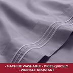 Mellanni RV Short Queen Sheets - 4 PC Iconic Collection Bedding - Hotel Luxury, Extra Soft, Cooling Bed Sheets - Deep Pocket up to 10 inch (RV/Short Queen, Hazy Lilac)