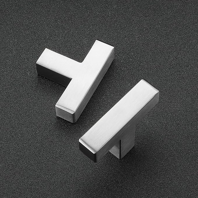 Ravinte 15 Pack Brushed Nickel Kitchen Cabinet Handles Single Hole Cabinet Pulls Square Kitchen Hardware for Cabinet Drawer Pulls Drawer Handles Come with Screwdriver