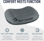 Sea to Summit Aeros Ultralight Inflatable Camping and Travel Pillow, Deluxe (22 x 14), Grey