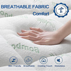 Mattress Topper RV King Size, Cooling Extra Thick Breathable Viscose Made from Bamboo Mattress pad, Soft Quilted Fitted Mattress Cover with 1000 GSM Down Alternative Fill (8-21”Deep Pocket) 72x80 in