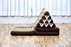 Leewadee - Comfortable Japanese Floor Mattress - Thai Floor Bed with Triangle Cushion - Futon Mattress - Thai Massage Mat, 67 x 21 inches, Brown, Kapok Filling