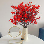 Uieke 15 Pcs Babys Breath Artificial Flowers Bulk Silk Red Faux Flowers Real Touch Gypsophila Bouquet for Christmas Halloween Home Wedding Decoration