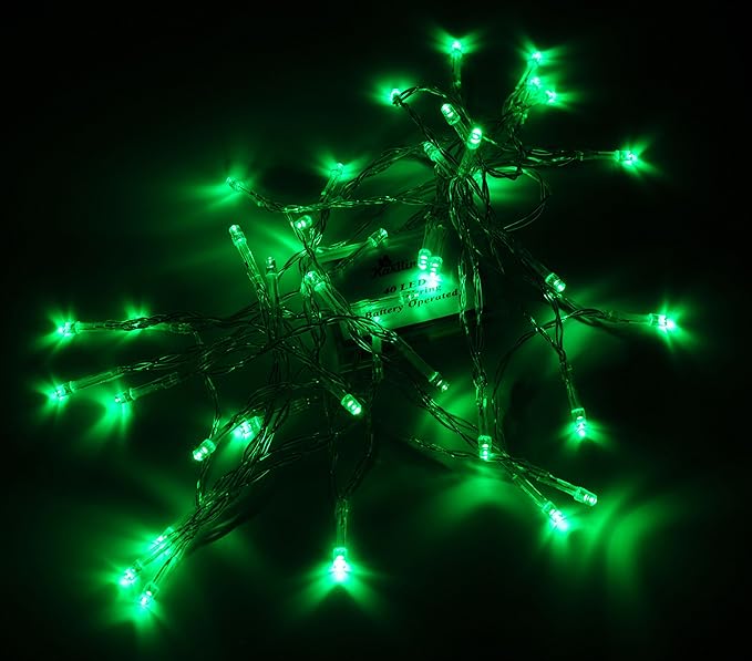 Karlling Battery Operated Green 40 LED Fairy Light String Wedding Party Xmas Christmas Decorations(Green,5 Pack)