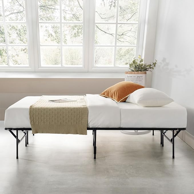 Best Price Mattress New Innovated Box Spring Metal Bed Frame, Full 14 inch