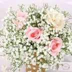 N&T NIETING Babys Breath Artificial Flowers Bulk White, 24Pcs Fake Gypsophila Bouquet Flowers Real Touch Faux Babies Breath for Wedding Centerpieces, Party Decor, Home Floral Arrangements, White