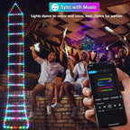 Toodour Outdoor Christmas Decorations Lights, Smart RGB Christmas Lights with Bluetooth & App Controlled, 10ft LED Ladder Light, Music Sync Color Changing Xmas Light for Home, Wall, Indoor Decor