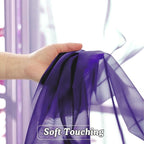 OVZME Purple Sheer Curtains 84 Inches Long 2 Panels, Light Filtering Window Sheer Curtain Panels for Bedroom Living Room, Dual Rod Pocket, Purple, Per Panel W42 X L84 inches