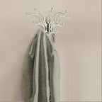 Creative Co-Op Antique Decorative Cast Iron Multi Hook Wall Hanger with 15 Hooks, Distressed White