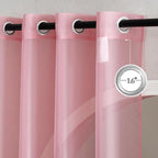 NICETOWN Voile Sheer Pink Curtains 90 inches Long for Girls Room, Grommet Casual Window Treatments with Light Filtering Airy & Elegant for Bedroom/Living Room, W54 x L90
