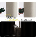 NICETOWN Linen 100% Blackout Insulated Patio Curtain 84" Long Burg, 1 Panel, 100" Width, Farmhouse Completely Blackout Window Treatment Thermal Drape for Living Room/Doorway/Sliding Door