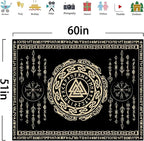 OSUNBD Nordic Viking Tapestry Wall Hanging - Small 60x51inches Soft Flannel with Valknut, Celtic Runes & Norse Mythology Scandinavian for Bedroom, Living Room Decor