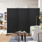 JAXPETY Room Divider Panel 6Ft Privacy Screen Wall Dividers for Room Separation Flexible Partition Folding Portable Room Partition for Office 88" W x 73" H, Black