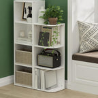 Furinno PASIR Book Shelf, 3-Tier Corner Bookshelf, Open Shelves Bookcase 9.3" x 12" x 31.5", for Living Room, Bedroom, Home Office, White