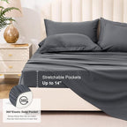 Love's cabin Twin XL Comforter Set Soot Grey, 5 Pieces Twin XL Bed in a Bag, All Season Bedding Sets with 1 Comforter, 1 Flat Sheet, 1 Fitted Sheet, 1 Pillowcase and 1 Pillow Sham