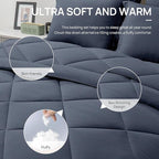 Love's cabin Twin Comforter Set Navy Blue, 5 Pieces Twin Bed in a Bag, All Season Bedding Sets with 1 Comforter, 1 Flat Sheet, 1 Fitted Sheet, 1 Pillowcase and 1 Pillow Sham