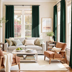 Lazzzy Velvet Blackout Curtains Thermal Insulated Room Window Drapes Super Soft Luxury Curtains for Living Room Bedroom Rod Pocket 2 Panels, Emerald Green, 62" W x 84" L