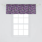 Ambesonne Botanical Window Valance, Green Field Full of Burgeoning Pansy Inflorescence Garden Flourish Bedding Plants, Curtain Valance for Kitchen Bedroom Decor with Rod Pocket, 42" x 18", Purple