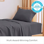 Mellanni Twin XL Sheets Set - 3 PC Iconic Collection Bedding - Hotel Luxury, Extra Soft, Cooling Bed Sheets - Wrinkle, Fade, Stain Resistant (Twin Extra Long, Charcoal)