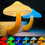 Night Lights Plug into Wall - 2-Pack Sensor LED Mushroom Light, Magic 7 Color Changing Cute Dream Bed Mushroom Lamp for Kids Adults Living Room Bedroom Kitchen, Bathroom Toilet, Stair Hallway Corridor