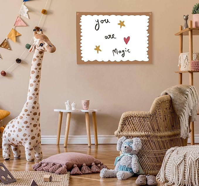 Baby Kids Growth Affirmation Stuff Nursery Above Crib Bedroom Playroom Reading Room Wall Decor Hanging Rectangular Banner Flag Sign Wall Art Baby Shower Baptism Birthday Christmas Gift You are Magic