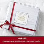 Mellanni Full Sheets Set - 4 PC Iconic Collection Bedding - Hotel Luxury, Extra Soft, Cooling Bed Sheets - Wrinkle, Fade, Stain Resistant (Full, Striped White)