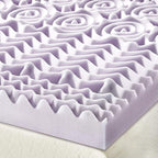 Mellow 3 Inch 5-Zone Memory Foam Mattress Topper, Soothing Lavender Infusion, Dorm Essentials, Full