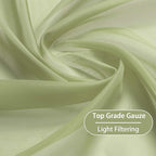 KEQIAOSUOCAI Sage Green Sheer Curtains - Grommet Light Filtering Window Treatment Voile Curtain Panels for Living Room (54 Wide 72 Long Per Panel,2 Panels)