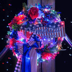 JMEXSUSS 2 Pack Red White and Blue Fairy Lights Battery Operated, Total 200 LED 66ft Battery Powered Twinkle Light with Remote, 8 Modes Red White and Blue String Lights for 4th of July Decorations