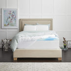 4" SealyChill™ Gel + Comfort Memory Foam Mattress Topper with Pillowtop Washable Allergen Resistant Cover, Full White