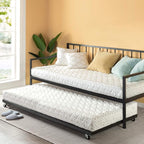 ZINUS Eden Metal Daybed with Trundle, Mattress Foundation with Steel Slat Support, Easy Assembly, Twin
