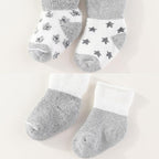 Unisex Baby Terry Socks 5-Pack for Baby boy and girl 0-12 Months Warm Cotton Socks