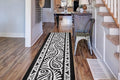 Custom Length Cut to Size Tribal Ethnic Southwestern Inspired Hallway Runner Rug, Non Slip Rubber Backed, 31 inch Wide X Customized Length, Mayan Black, 31 inch X 13 feet