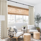 RYB HOME Living Room and Dining Room Curtains and Drapes Linen Sheer, Light Filtering Curtains 90 inches Long, Weave Textured/Rod Pocket, Cream Colored, W 52 x L 90 inches, 2 Panels Set