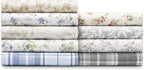 Laura Ashley - Flannel Sheets King Size, Anti-Pilling & Wrinkle Resistant Cotton, Touchably Soft for All-Season Comfort - Bed Sheets with Matching Pillowcases & Fitted Sheet (Mulholland Plaid Blue)