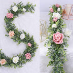 DearHouse 6 Pack Faux Eucalyptus Garland Plant, Artificial Vines Hanging Eucalyptus Leaves Greenery Garland for Wedding Backdrop Arch Wall Decor, 5.9 Feet/pcs UV Protected Indoor Outdoor