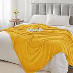 BEDELITE Fleece Blanket Twin Size Yellow Throw Blanket for Couch & Bed, Luxury Plush Cozy Fuzzy Blanket 60x80 inches, Super Soft Warm Lightweight Throw Blanket for Travel Camping