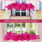16 Pack Artificial Bougainvillea Floral 38" Silk Long Stem Bougainvillea Plants Hanging Table Centerpiece for Home Wedding Indoor Outdoor Decorations (Rose Purple)