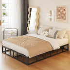 10 Inch High Profile Full Size Box Spring Heavy Duty Metal Box Spring Full Size with Fabric Cover, Sturdy Mattress Foundation, Easy Assembly, Noise Free, Black