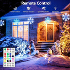 BrizLabs 2 Pack Christmas Window Lights with Remote, 61 Modes, Warm & Cool White & RGB Color Changing 12" Foldable Snowflake Hanging Christmas Lights for Xmas Indoor Outdoor Wall Door Fireplace Decor