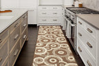 Custom Length Cut to Size Modern Farmhouse Carpet Runner Rug for Hallways, Non Slip Rubber Backed, 31 inch Wide X Customized Length, Geo Brown, 31 inch X 18 feet