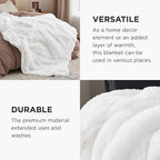 Bedsure GentleSoft Fluffy White Blankets Queen Size for Bed, Thick Sherpa Faux Fur Fleece Fuzzy Plush Winter Warm Heavy Soft Queen Blankets, Bedroom Decor White Gifts Cozy Gifts for Women Men, 90x90